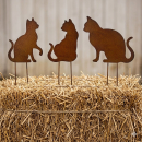 Wunderschönes Katzentrio - Beetstecker 3er Set